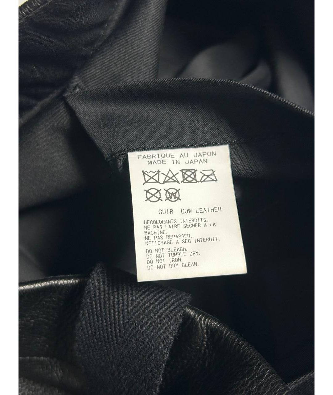 YOHJI YAMAMOTO Черная кожаная сумка на плечо, фото 6
