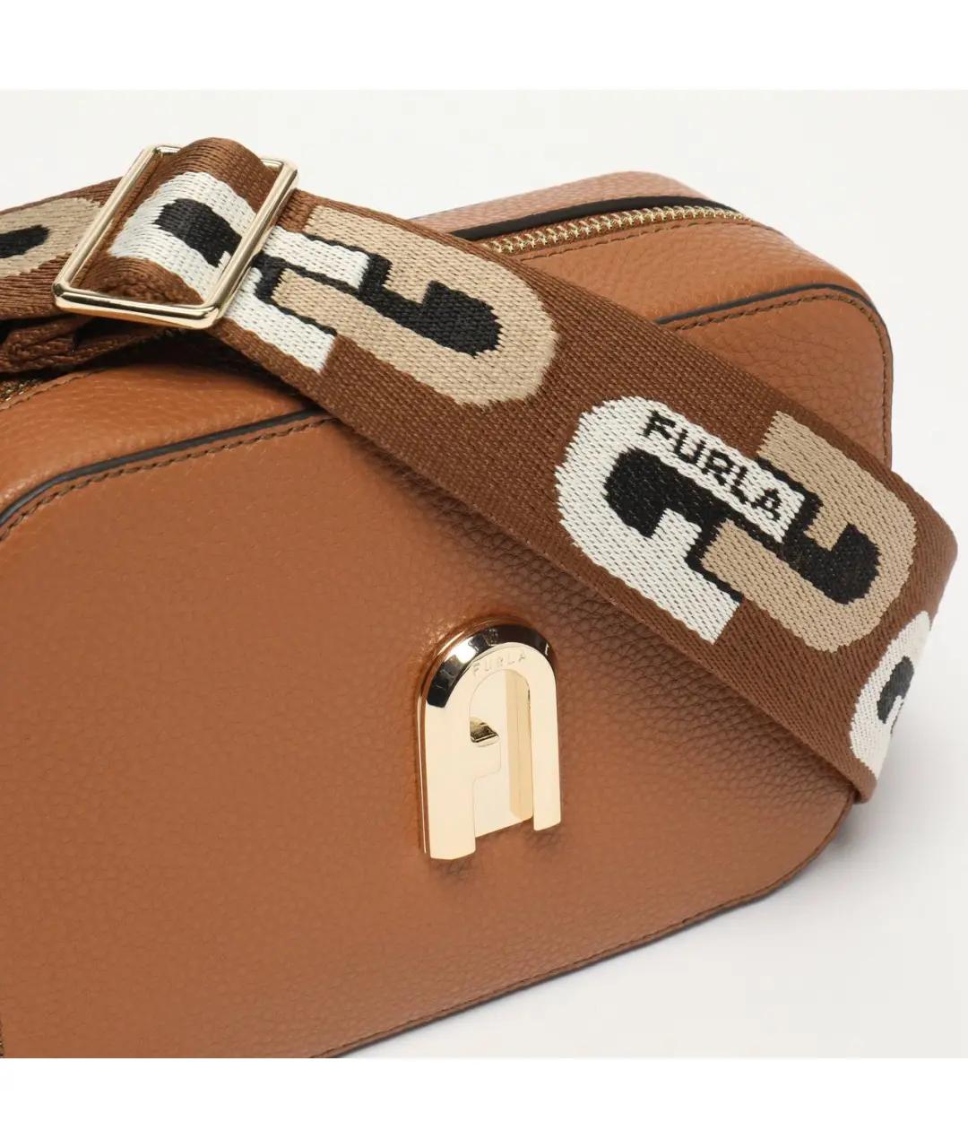 FURLA Коричневая кожаная сумка через плечо, фото 3