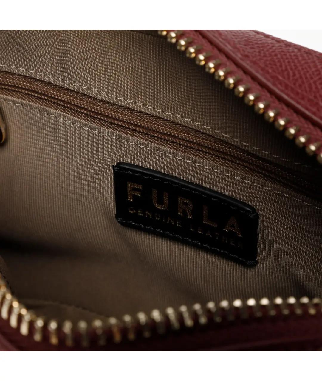FURLA Бордовая кожаная сумка через плечо, фото 4
