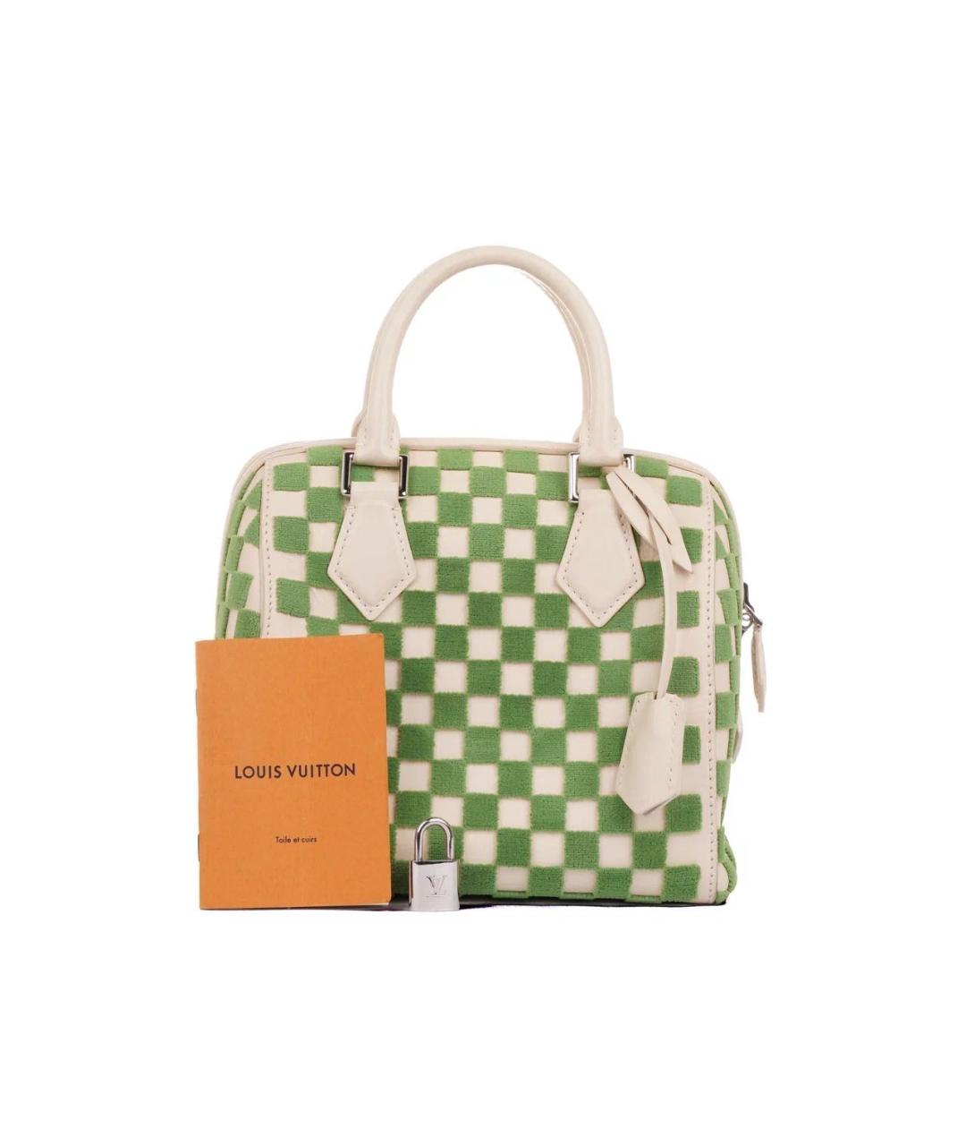 LOUIS VUITTON Зеленая кожаная сумка с короткими ручками, фото 2