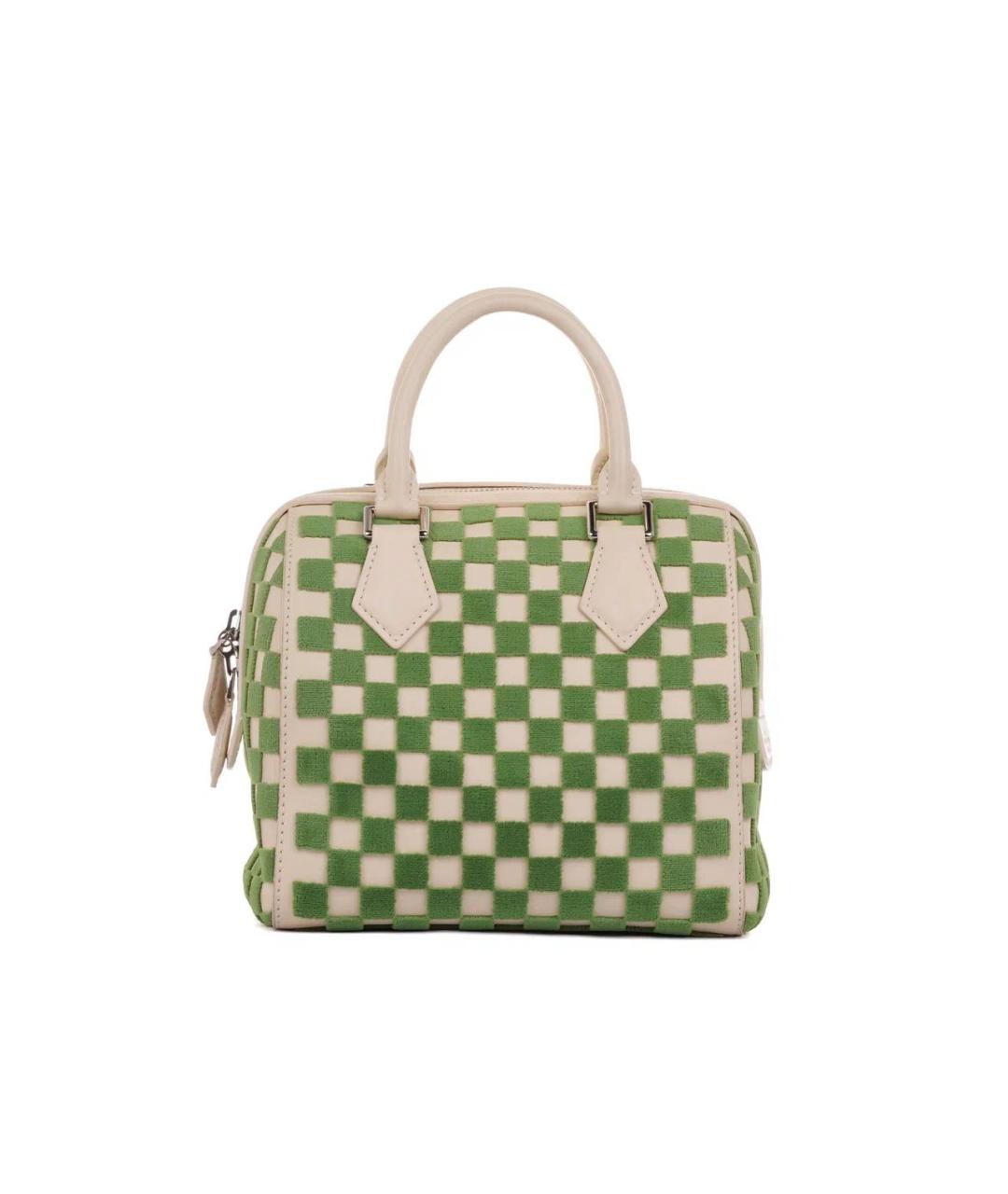 LOUIS VUITTON Зеленая кожаная сумка с короткими ручками, фото 3