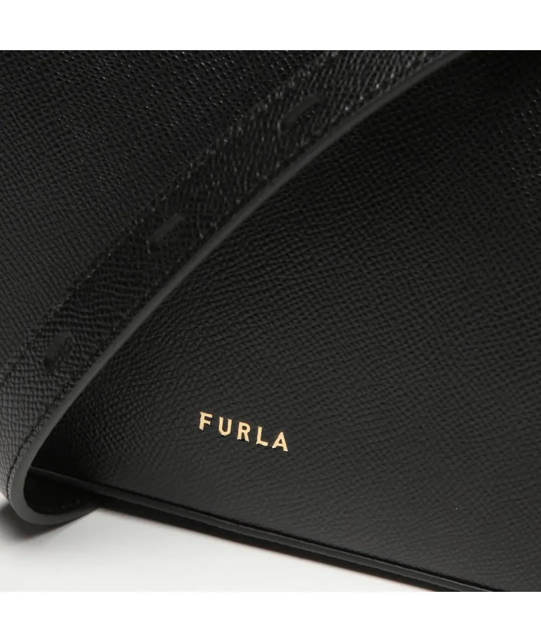 FURLA Черная кожаная сумка через плечо, фото 4