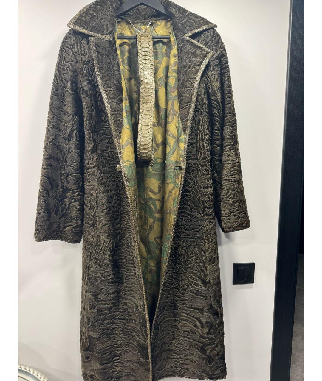 FENDI Хаки меховая шуба, фото 6