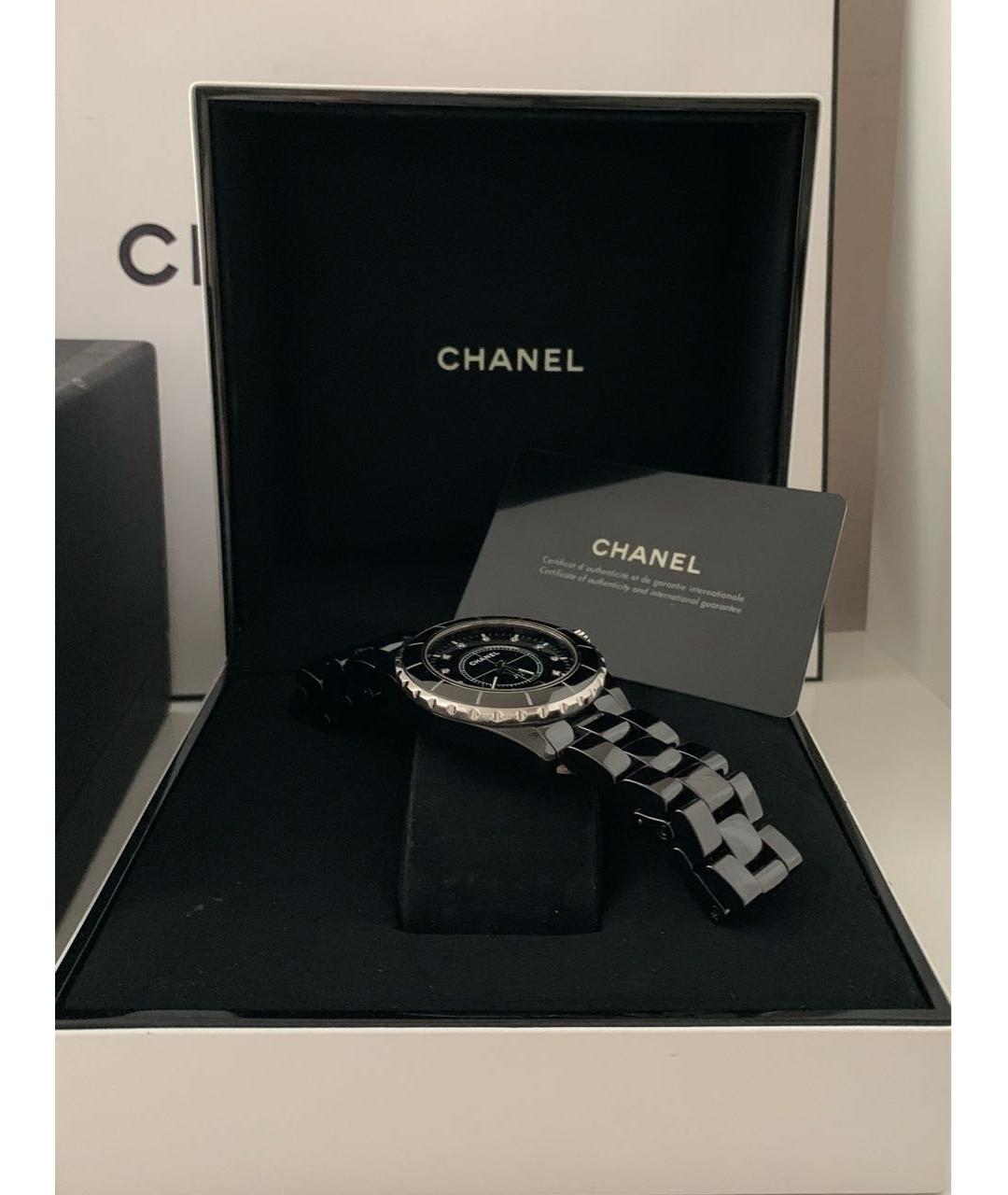 CHANEL Черные керамические часы, фото 3