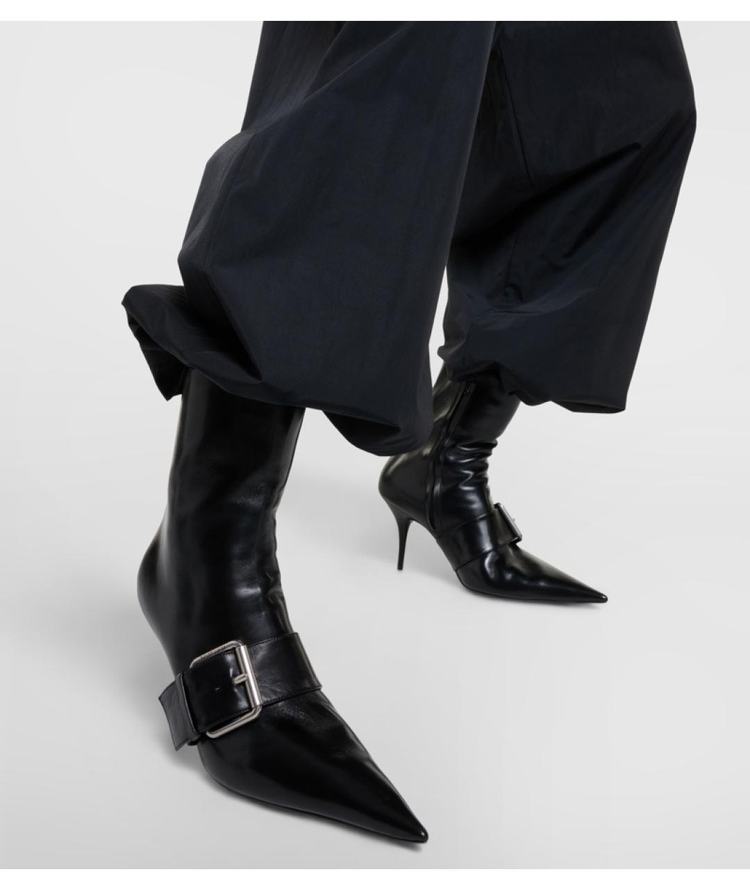 BALENCIAGA Черные кожаные ботильоны, фото 6