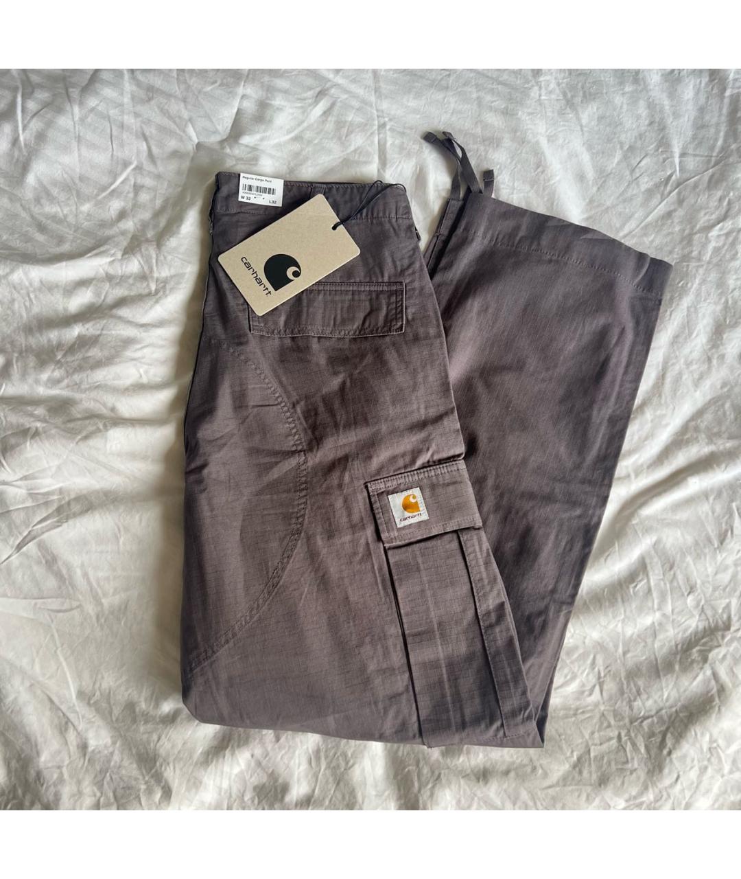 CARHARTT WIP Серые хлопковые повседневные брюки, фото 3