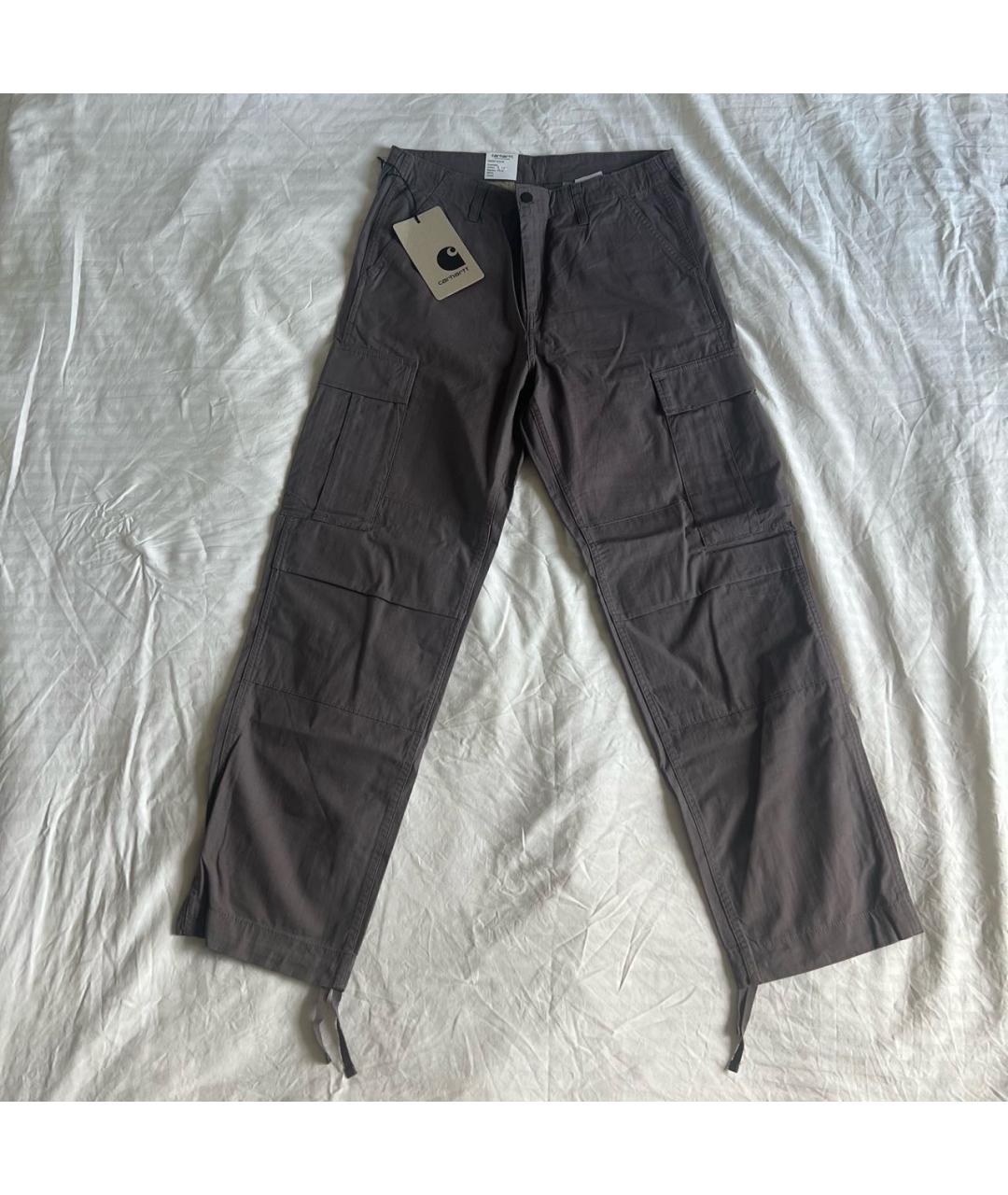 CARHARTT WIP Серые хлопковые повседневные брюки, фото 4