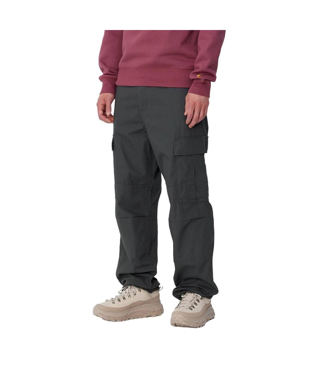 CARHARTT WIP Серые хлопковые повседневные брюки, фото 2