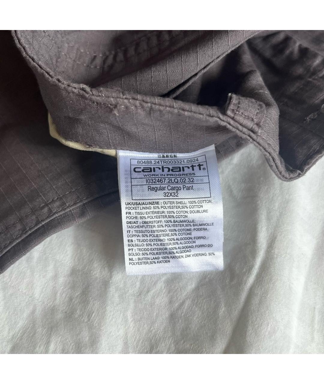 CARHARTT WIP Серые хлопковые повседневные брюки, фото 6