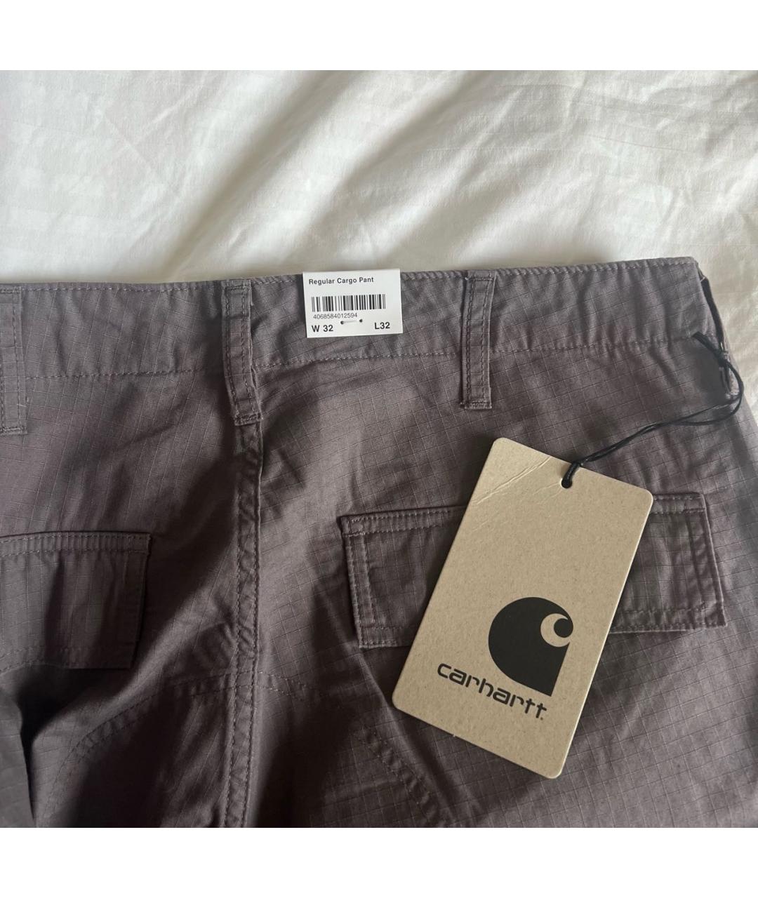 CARHARTT WIP Серые хлопковые повседневные брюки, фото 5