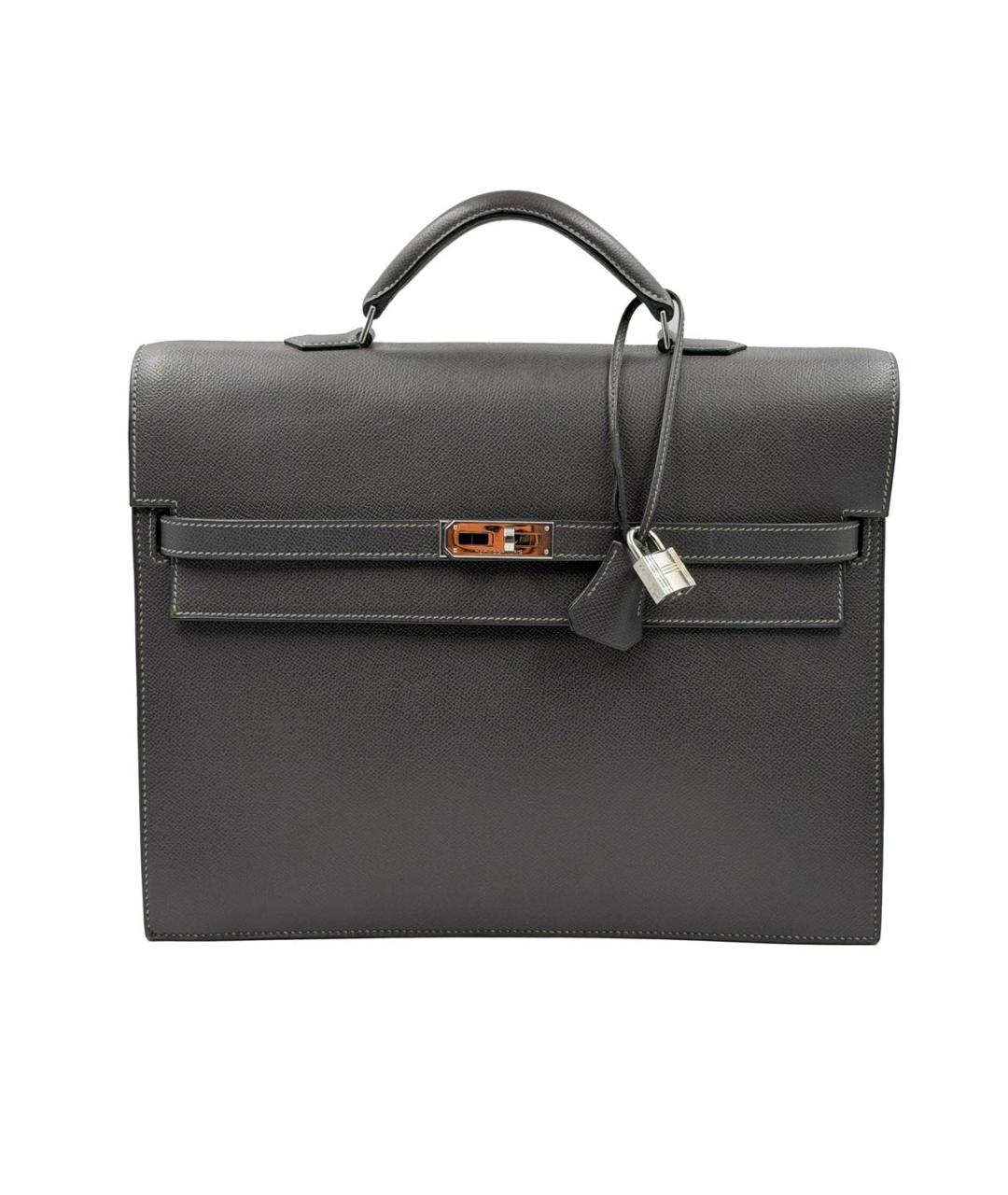 HERMES Черный портфель, фото 1