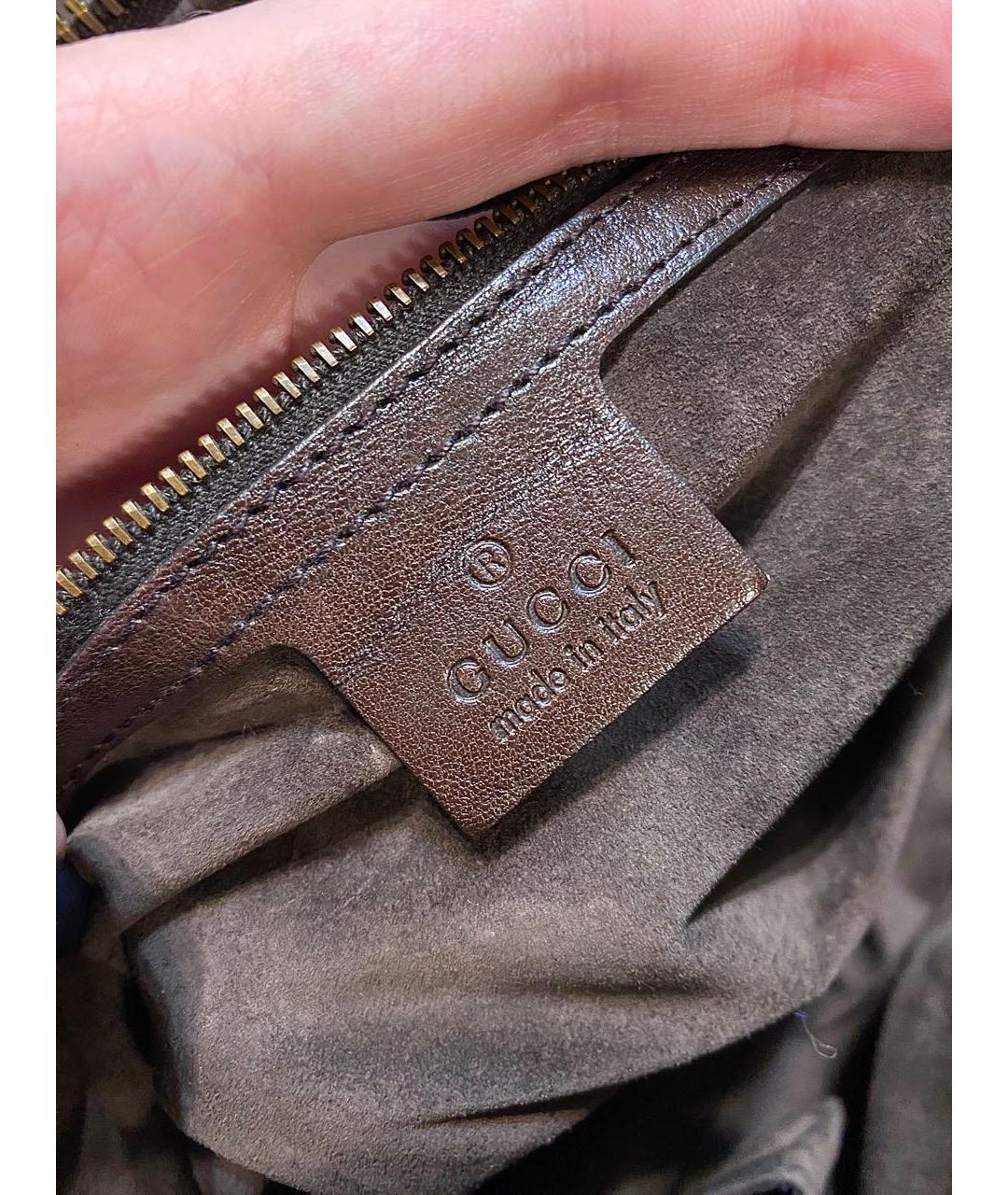 GUCCI Бордовая сумка с короткими ручками из экзотической кожи, фото 5