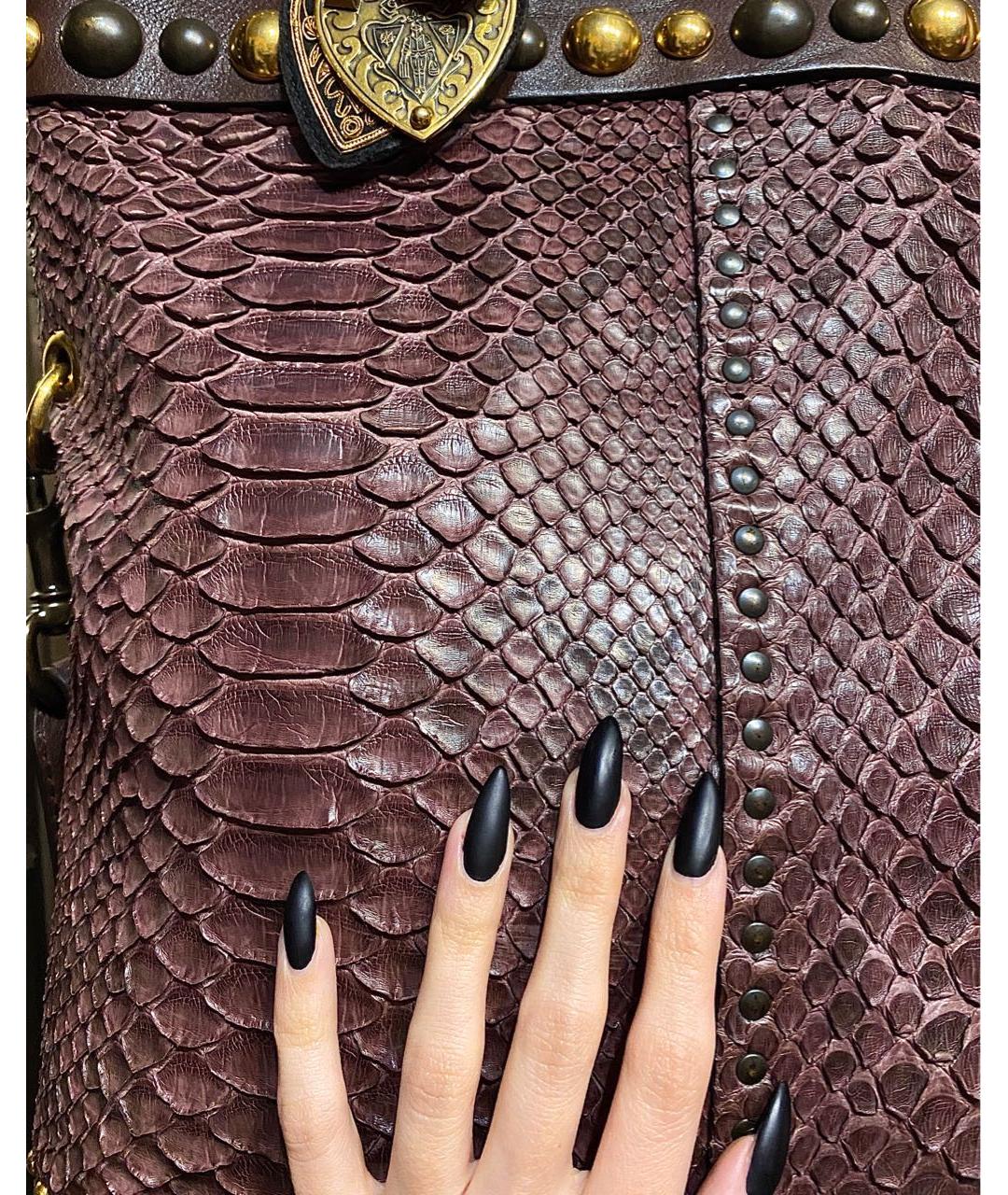 GUCCI Бордовая сумка с короткими ручками из экзотической кожи, фото 3