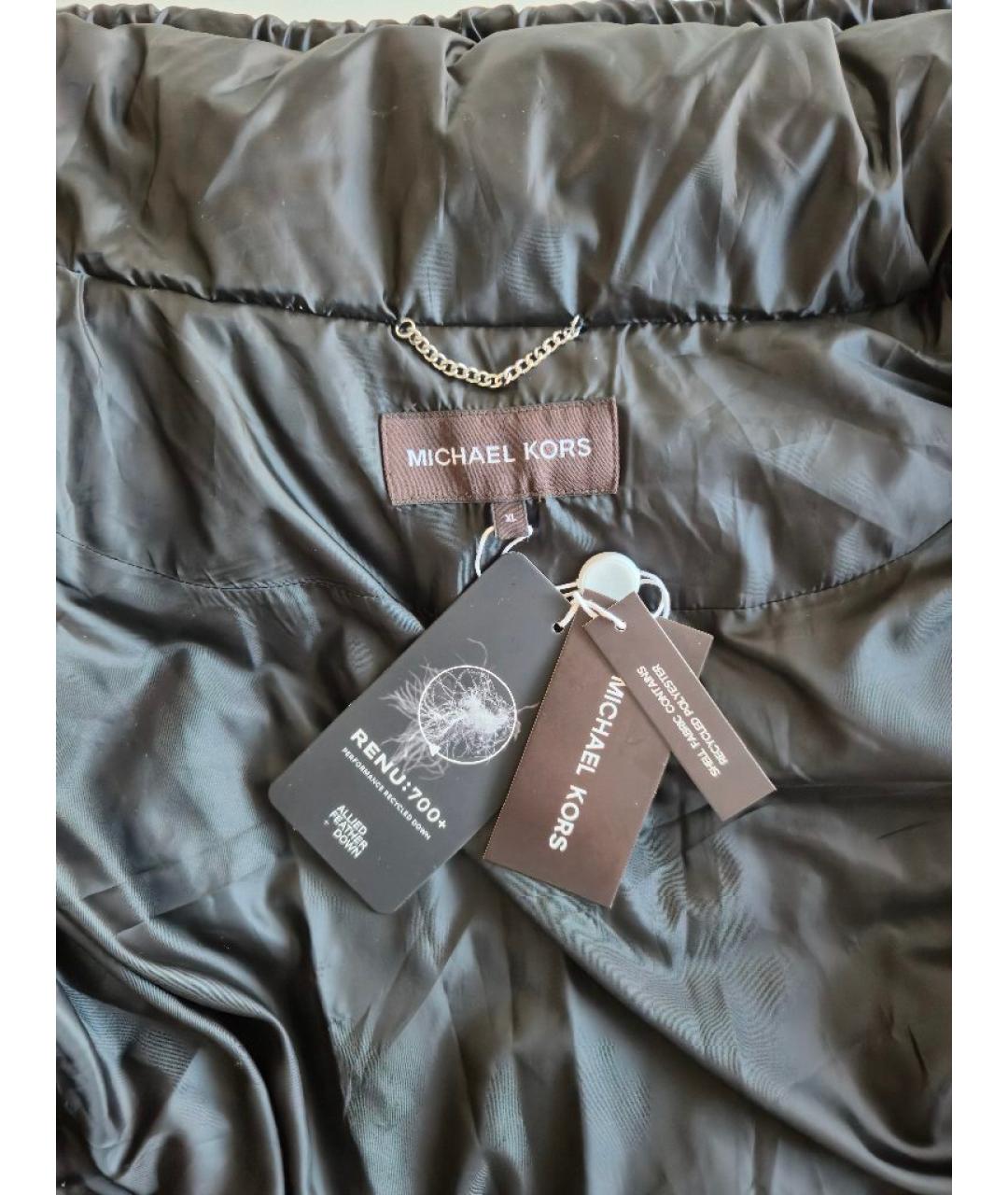 MICHAEL KORS Черный полиэстеровый пуховик, фото 3