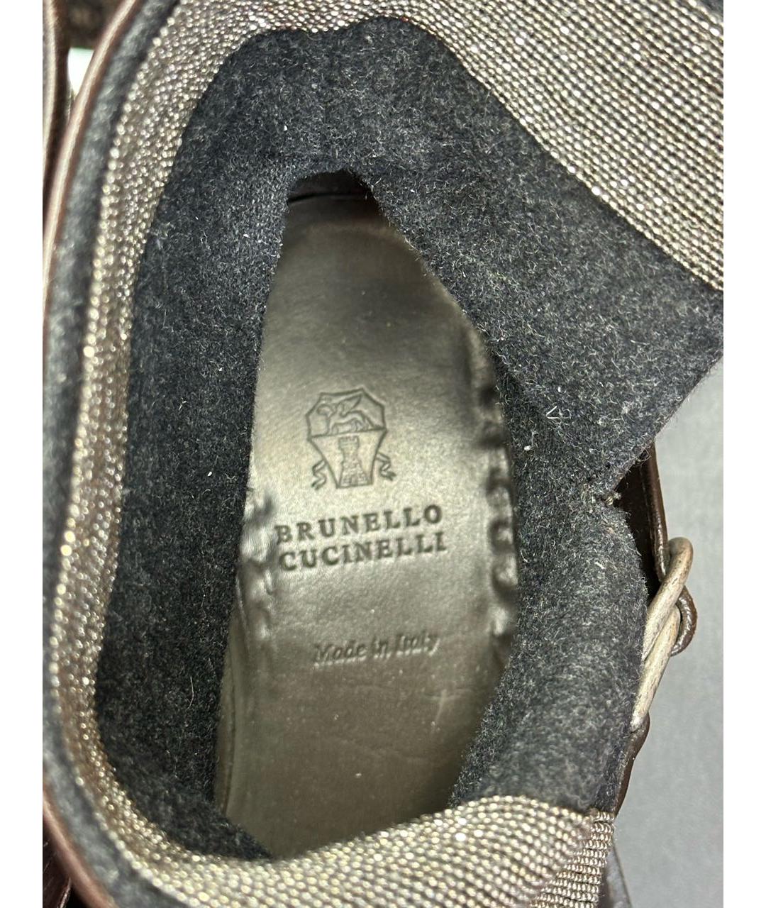 BRUNELLO CUCINELLI Коричневые кожаные ботинки, фото 7