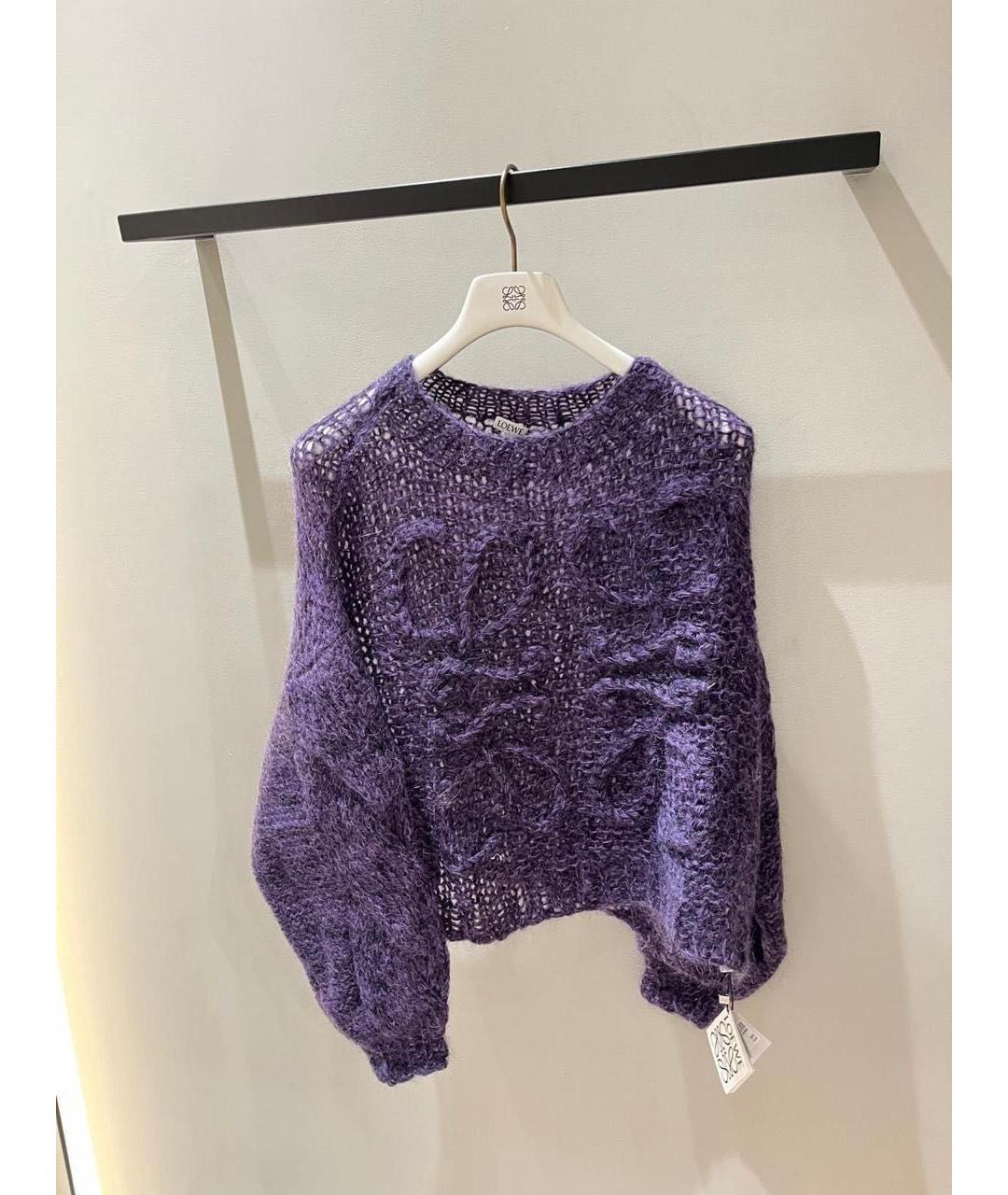 LOEWE Фиолетовый шерстяной джемпер / свитер, фото 4