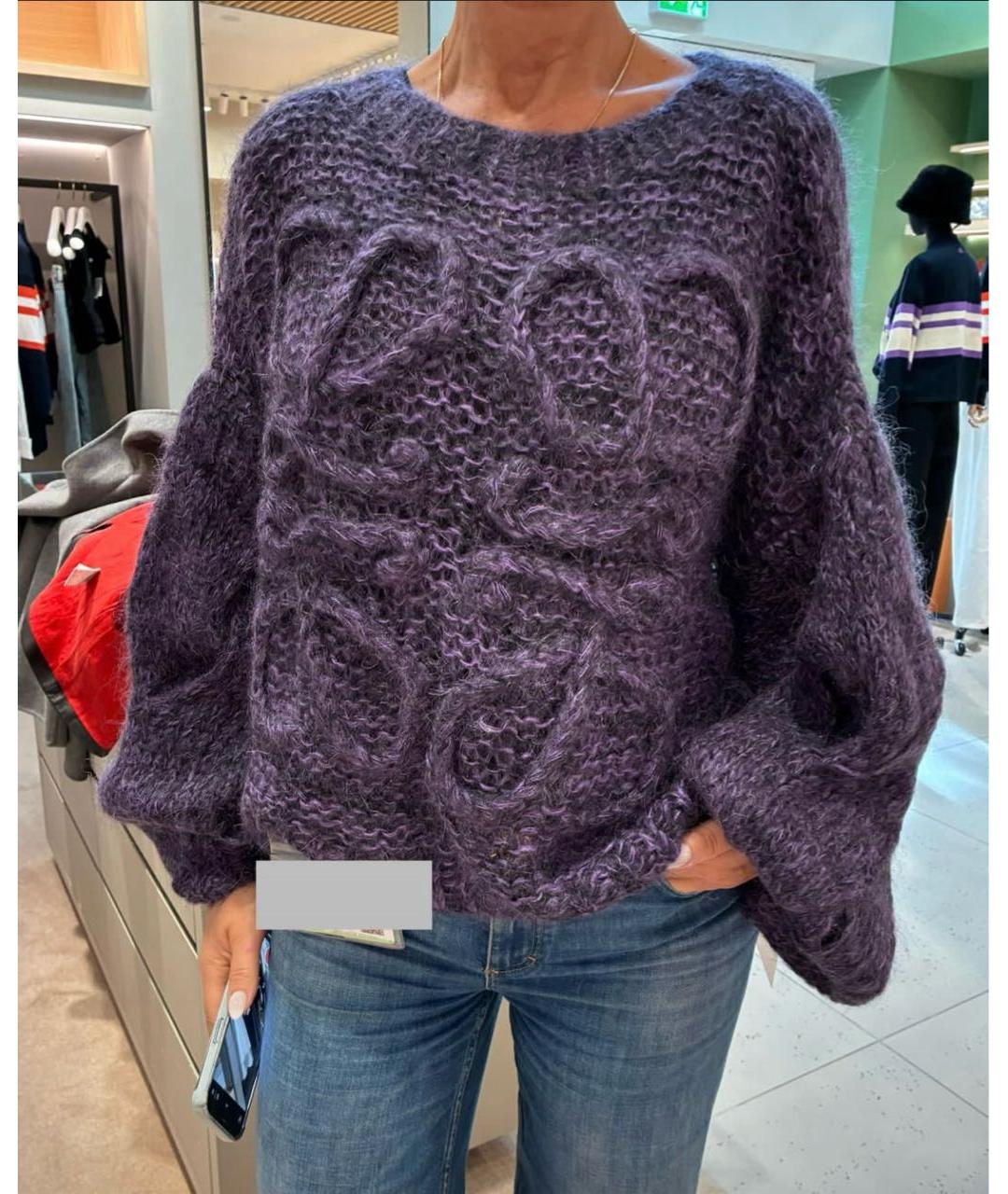 LOEWE Фиолетовый шерстяной джемпер / свитер, фото 3