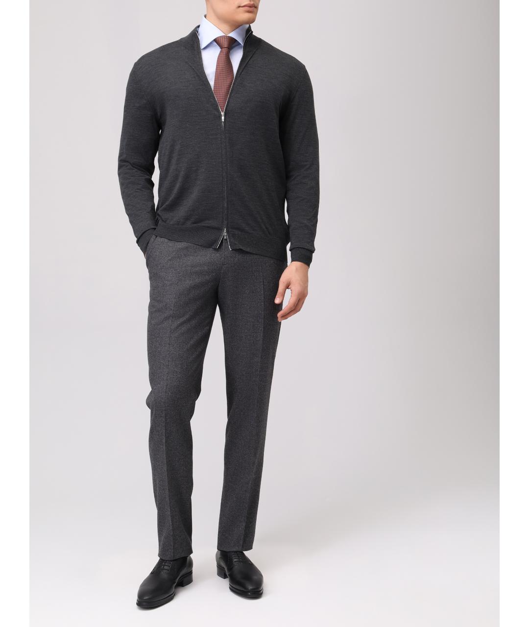 KITON Серый шерстяной кардиган, фото 2