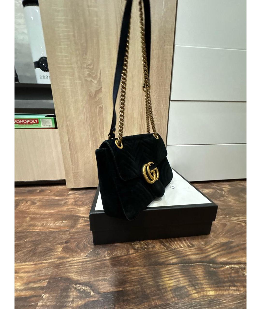 GUCCI Черная бархатная сумка через плечо, фото 2