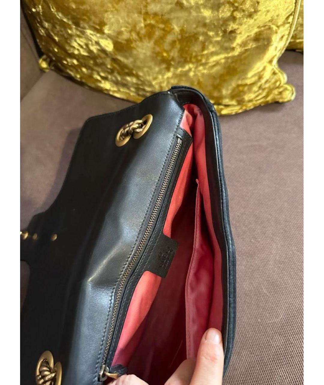 GUCCI Черная бархатная сумка через плечо, фото 7
