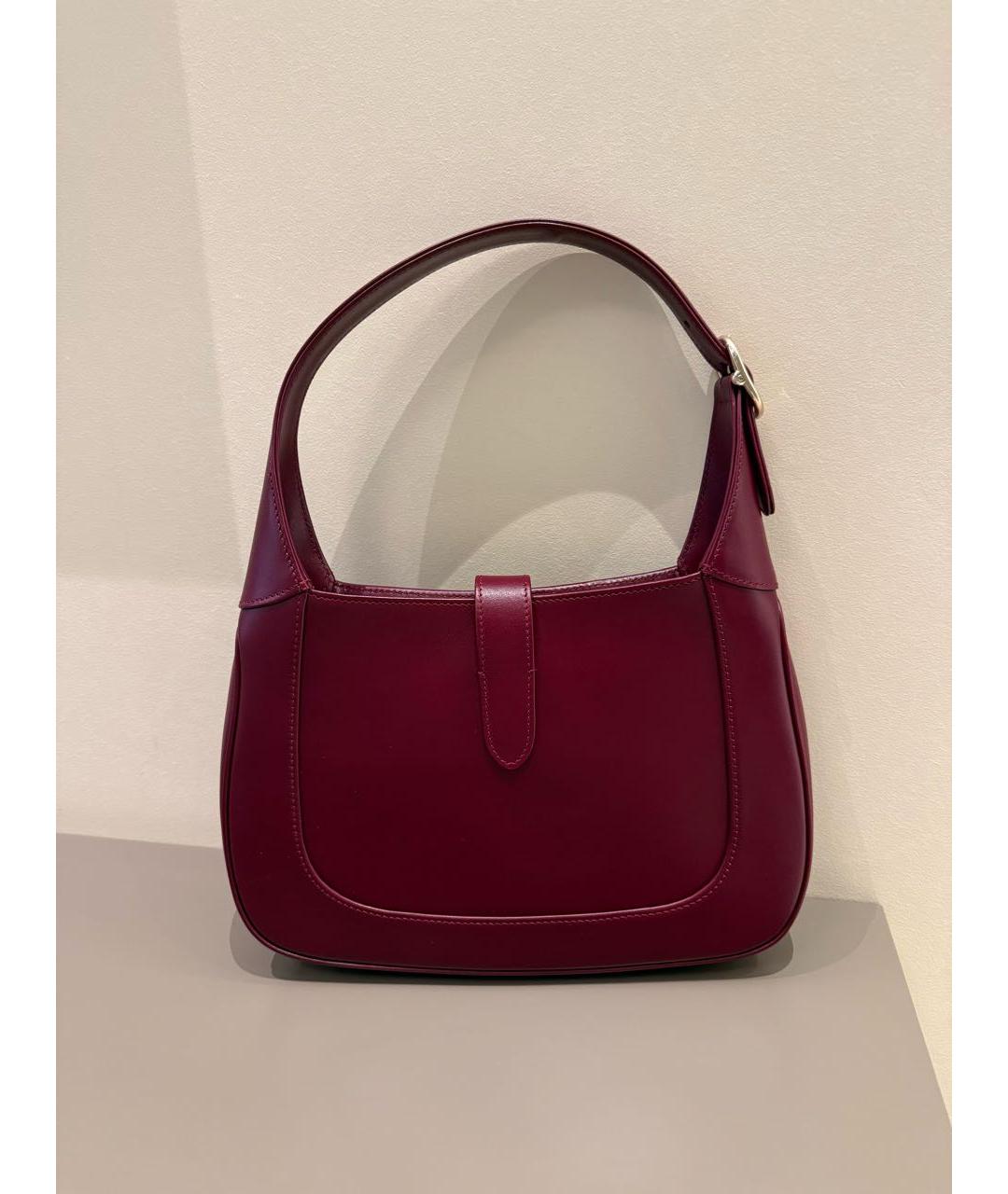 GUCCI Бордовая кожаная сумка с короткими ручками, фото 2