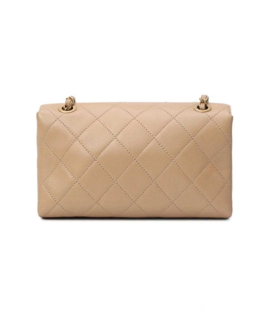 CHANEL Бежевая кожаная сумка через плечо, фото 4
