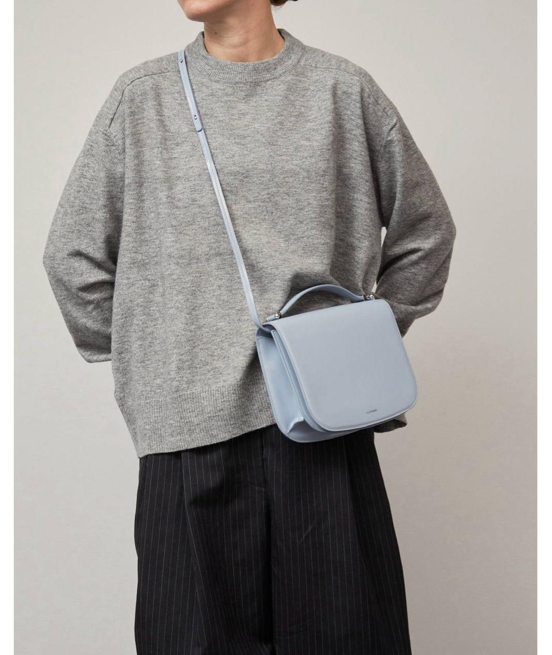 JIL SANDER Голубая кожаная сумка через плечо, фото 2