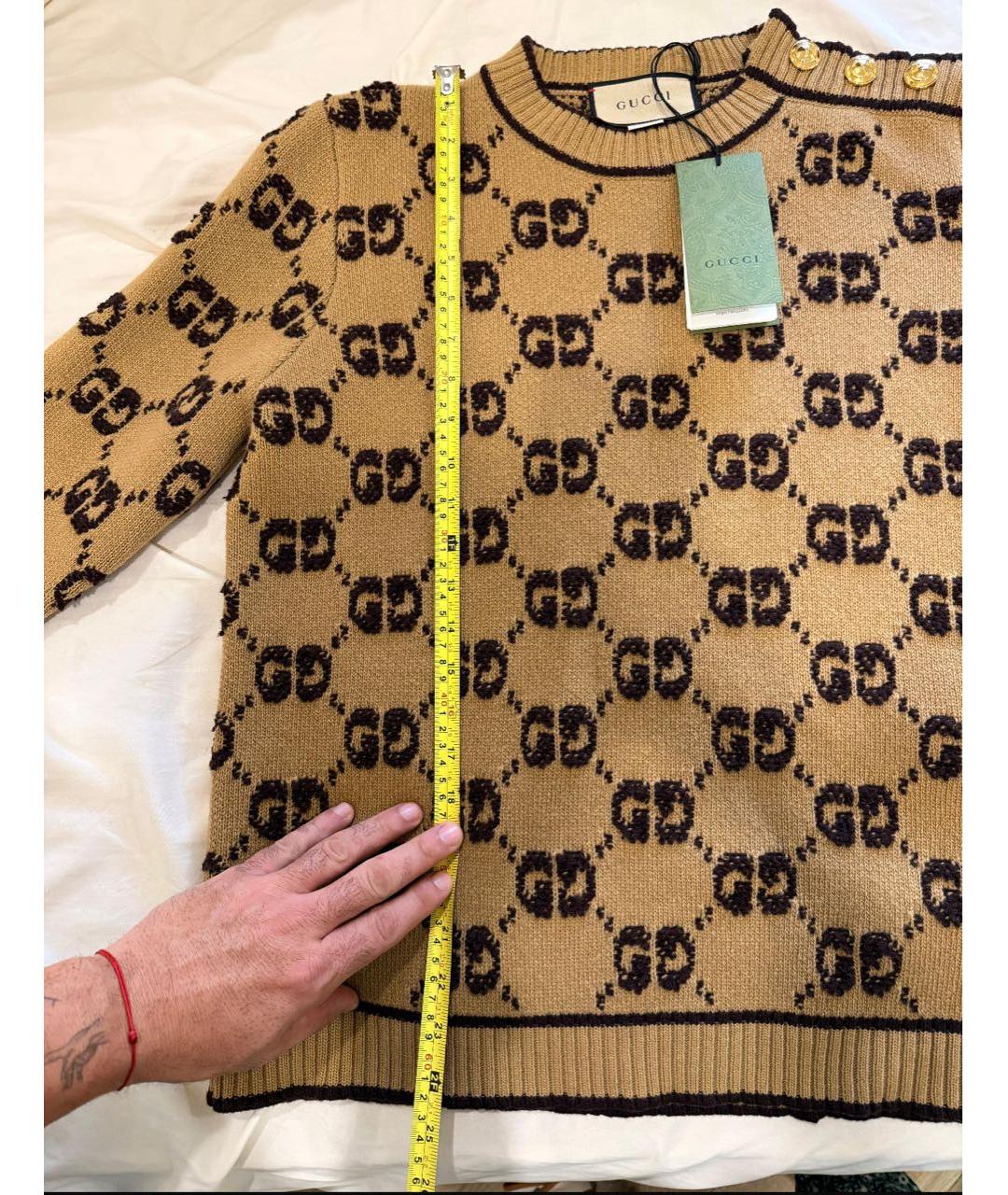 GUCCI Коричневый шерстяной джемпер / свитер, фото 3