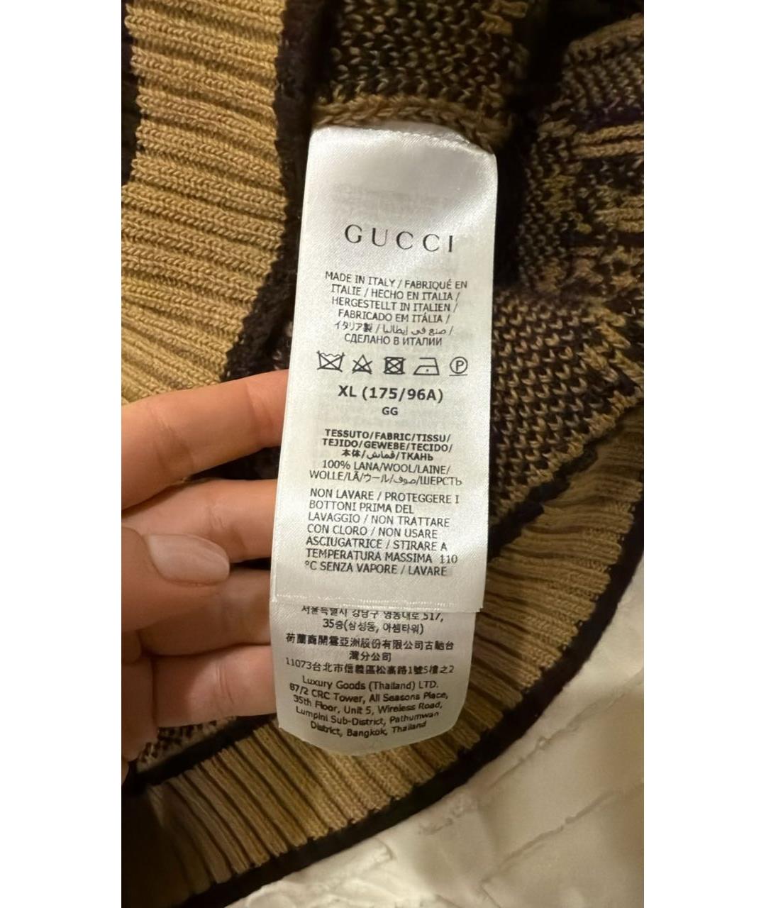 GUCCI Коричневый шерстяной джемпер / свитер, фото 4