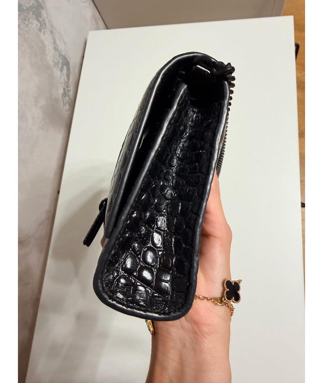BALENCIAGA Черная кожаная сумка через плечо, фото 5