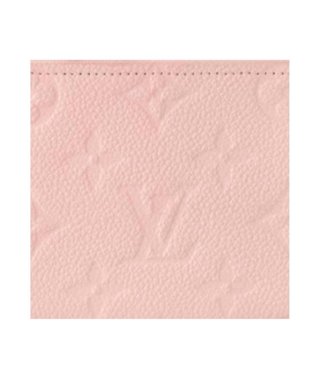 LOUIS VUITTON Розовый кожаный кошелек, фото 4