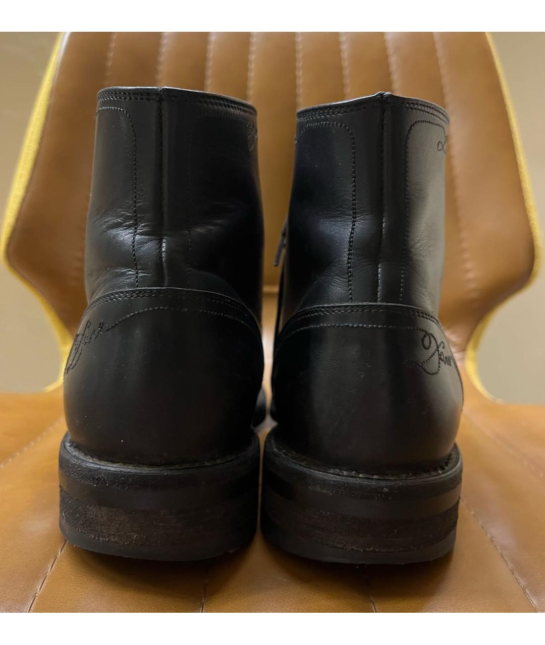SAINT LAURENT Черные кожаные ботинки, фото 4