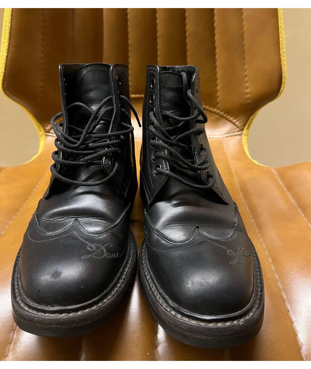 SAINT LAURENT Черные кожаные ботинки, фото 2