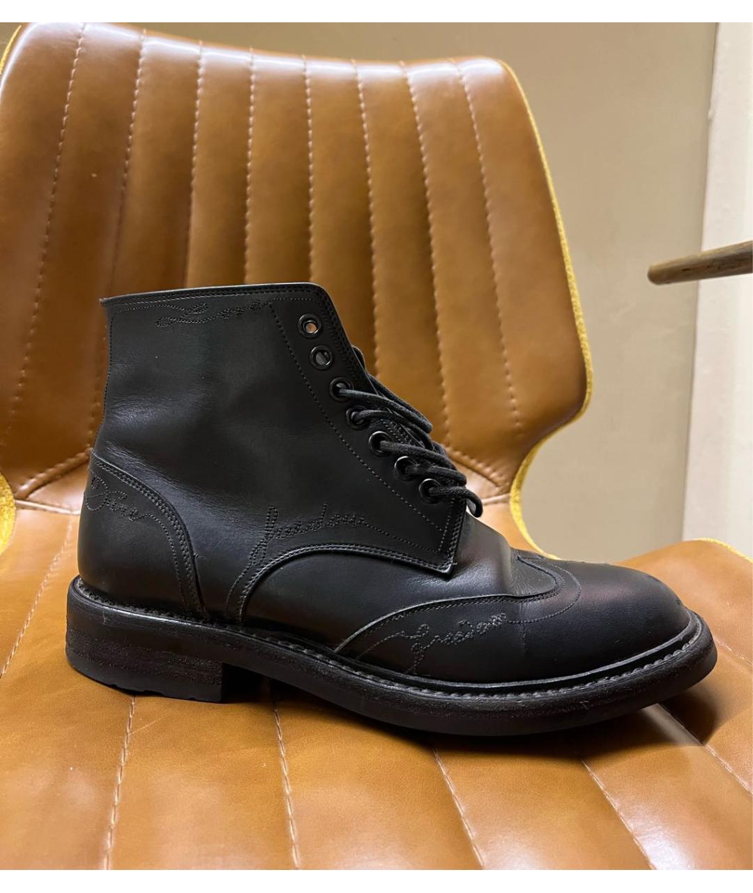 SAINT LAURENT Черные кожаные ботинки, фото 5