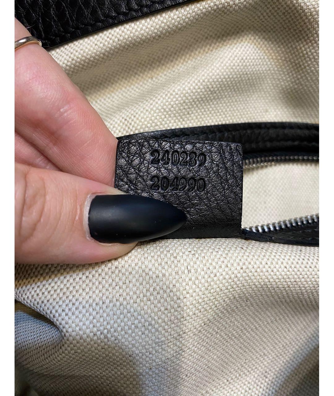 GUCCI Черная сумка с короткими ручками из экзотической кожи, фото 6