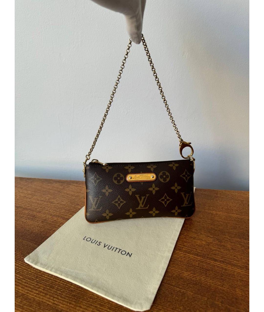 LOUIS VUITTON Коричневая кожаная сумка с короткими ручками, фото 9
