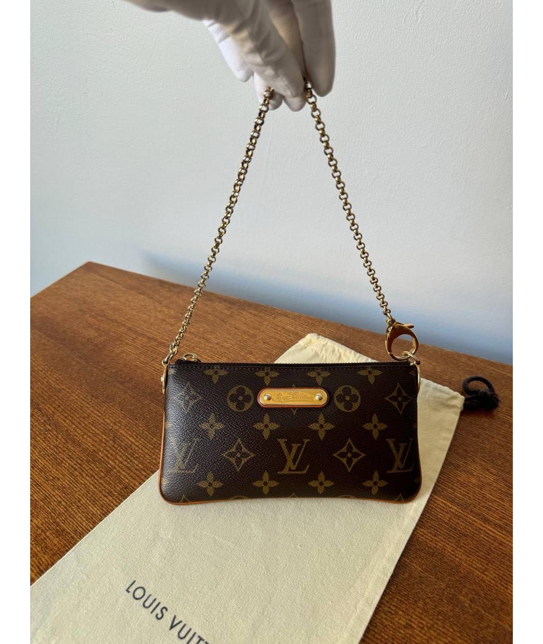 LOUIS VUITTON Коричневая кожаная сумка с короткими ручками, фото 2