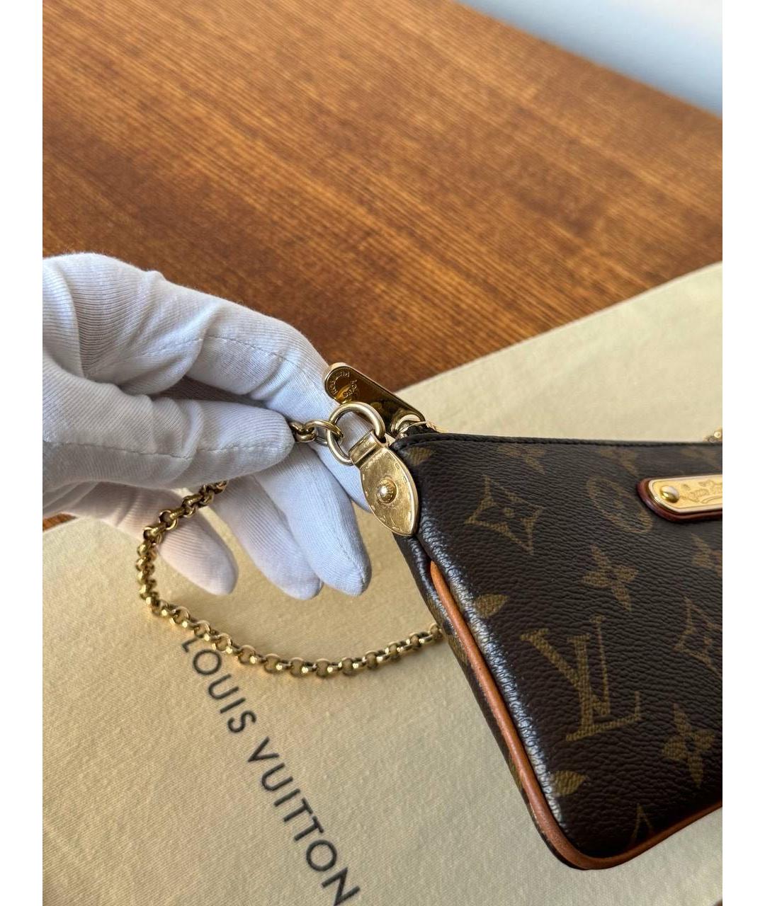 LOUIS VUITTON Коричневая кожаная сумка с короткими ручками, фото 8