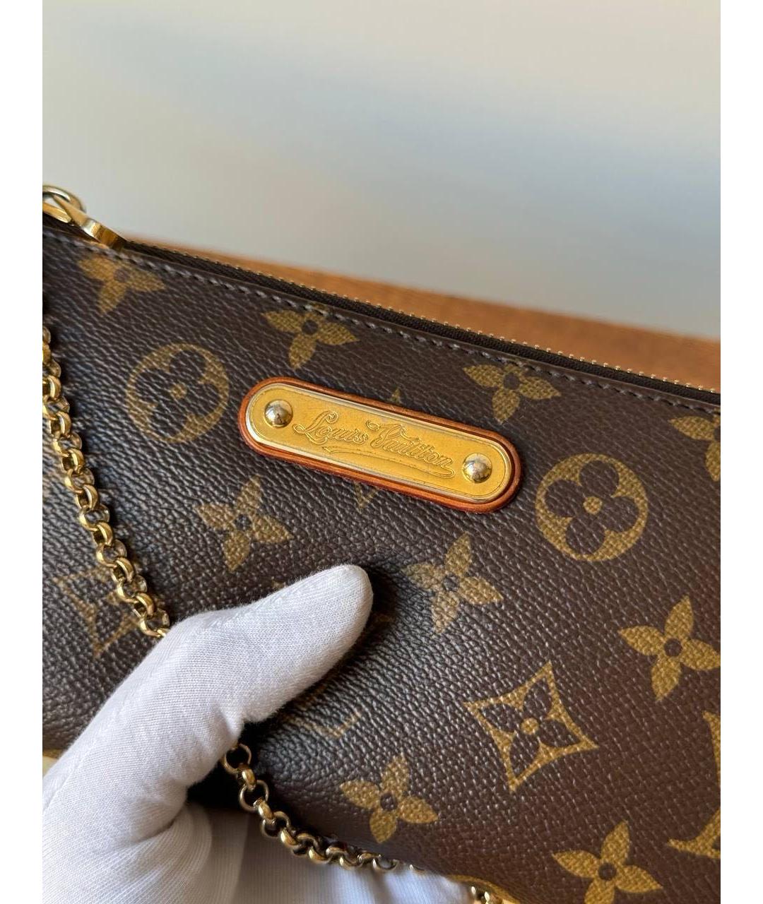 LOUIS VUITTON Коричневая кожаная сумка с короткими ручками, фото 5