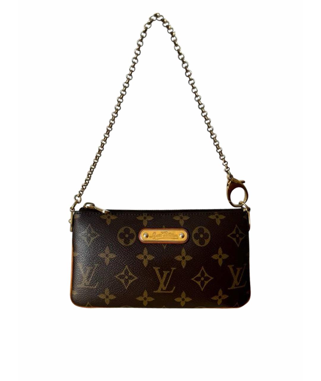 LOUIS VUITTON Коричневая кожаная сумка с короткими ручками, фото 1