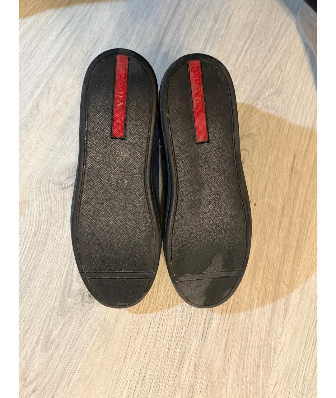 PRADA Синие замшевые кеды, фото 5