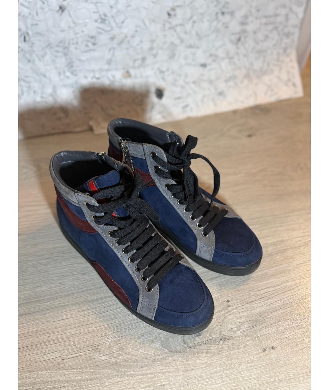 PRADA Синие замшевые кеды, фото 6