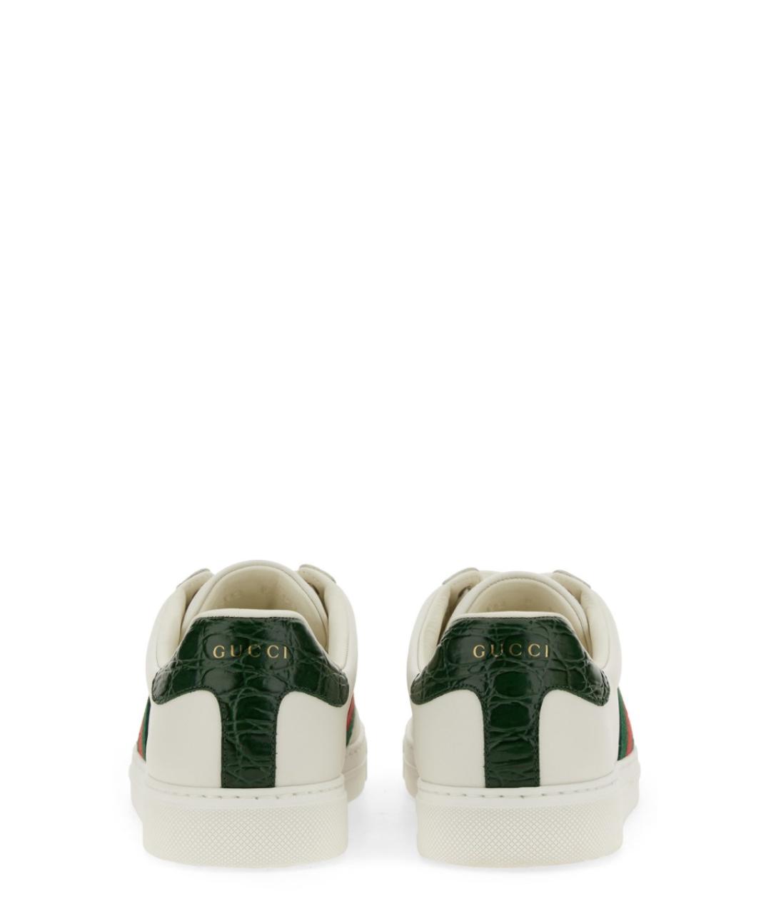 GUCCI Белые кожаные низкие кроссовки / кеды, фото 5
