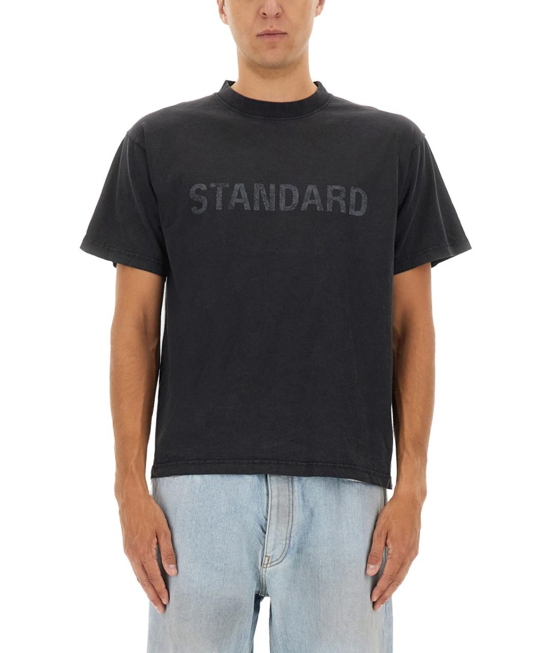 BALENCIAGA Антрацитовая хлопковая футболка, фото 2