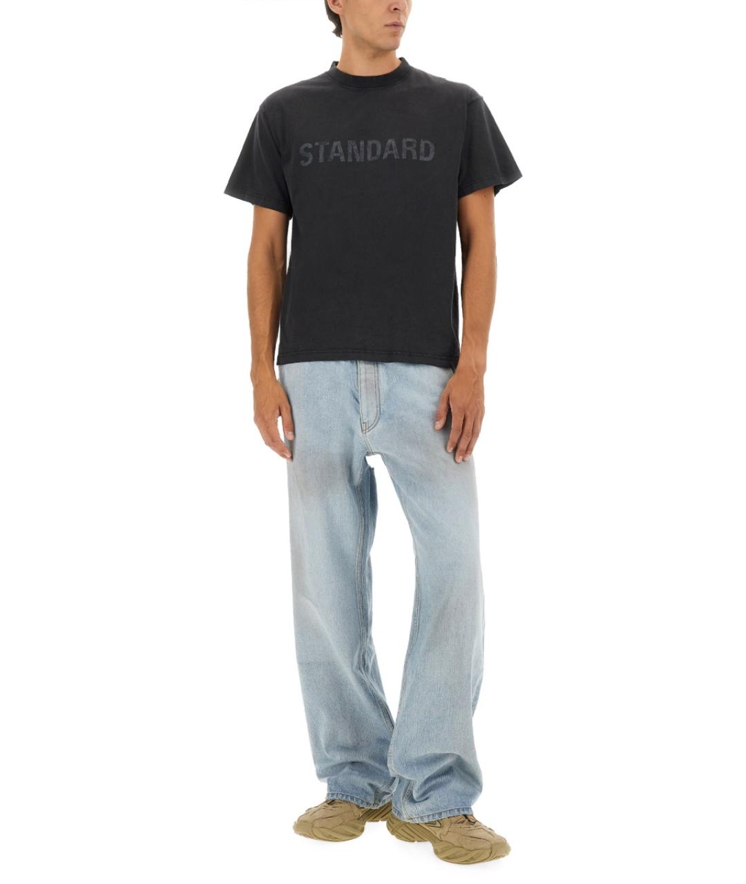 BALENCIAGA Антрацитовая хлопковая футболка, фото 3