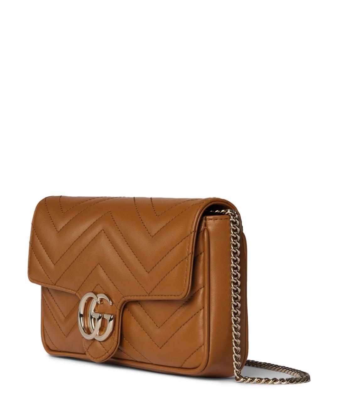 GUCCI Коричневая кожаная сумка через плечо, фото 3