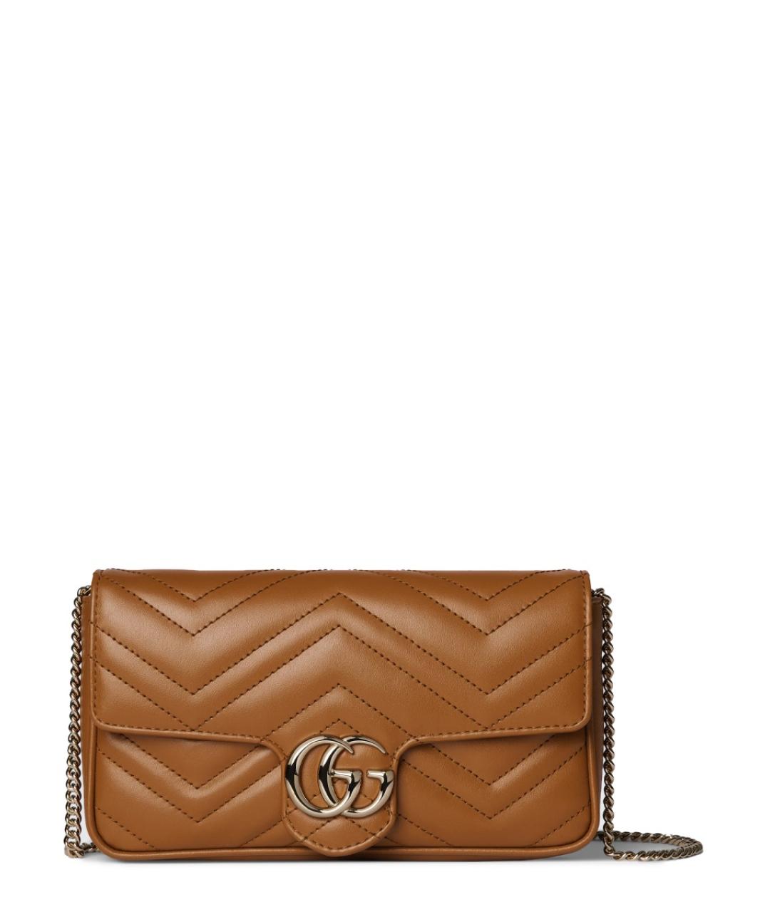 GUCCI Коричневая кожаная сумка через плечо, фото 4
