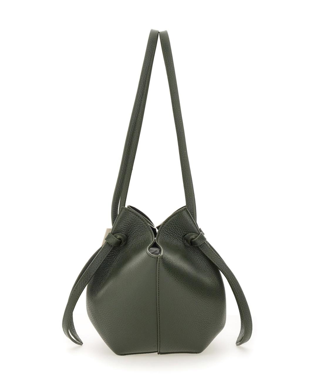 YUZEFI Зеленая кожаная сумка тоут, фото 5