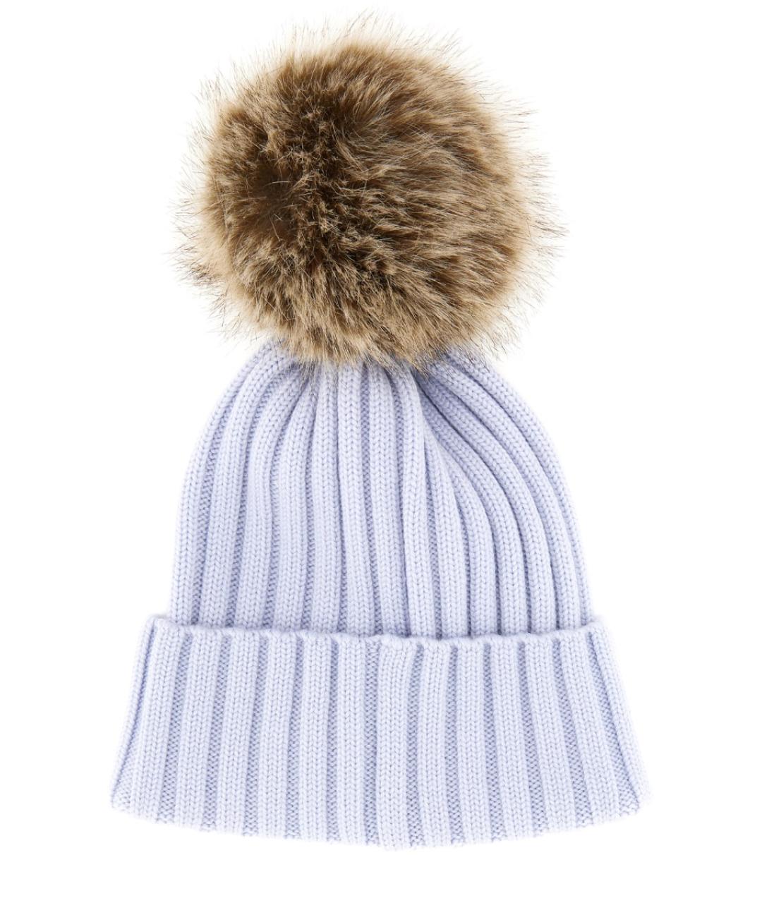 MONCLER Голубая шерстяная шапка, фото 2