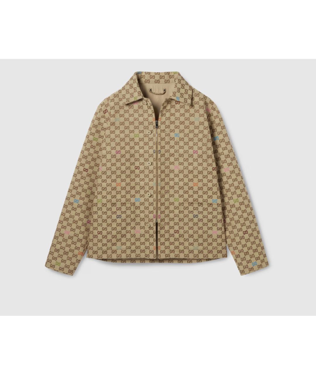 GUCCI Бежевая хлопковая куртка, фото 6